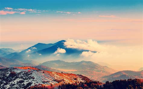 Nature Mountain Forest Landscape Fog Lake Ultrahd