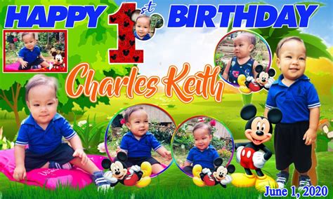 Here Is My Own Design Of A Mickey Mouse Theme 1st Birthday Tarpaulin