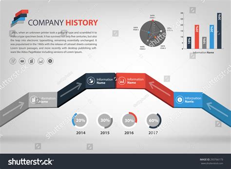 Vektor Stok Timeline Milestone Company History Infographic Vector