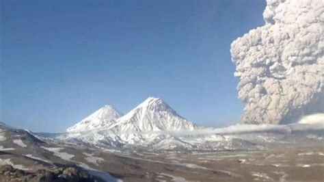 Russia Kamchatka Volcano Erupts Spewing Ash Columns Into Sky Video