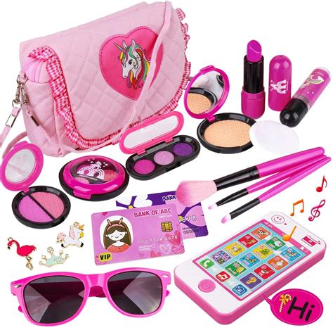 Kids Makeup Kit Girl Pretend Play Makeup And My First Purse Toy For