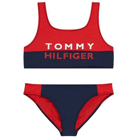 Tommy Hilfiger Girls Bold Swim Bralettebikini Set Red Glare