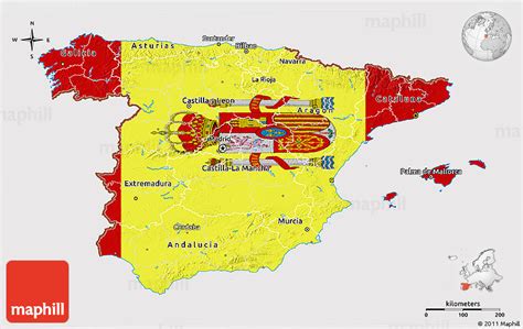 Flag 3d Map Of Spain Flag Rotated