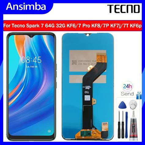 ansimba màn hình lcd chính hãng cho tecno spark 7 64g 32g kf6 7 pro kf8 7 p kf7j 7t kf6p bộ số