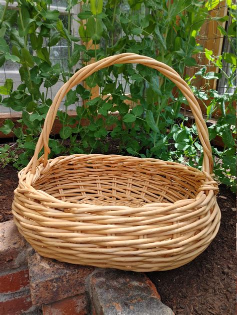 Vintage Extra Large Hand Woven Willow Market Basket Jumbo Etsy