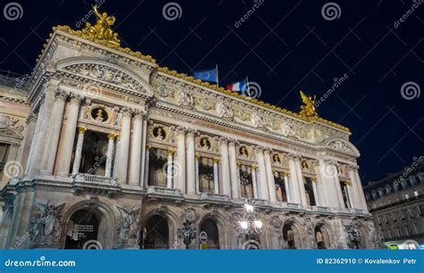 The Opera House Palais Garnier At Night Paris France Editorial Image