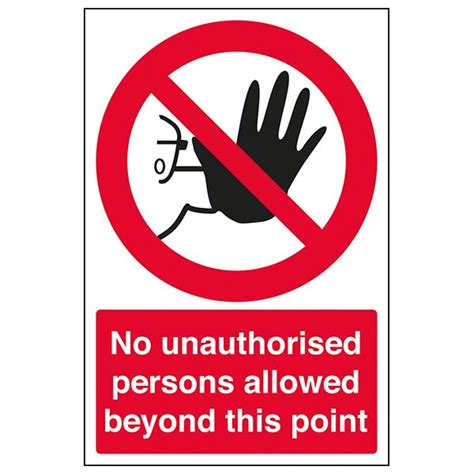 No Unauthorised Persons Portrait Prohibition Signs Safety Signs