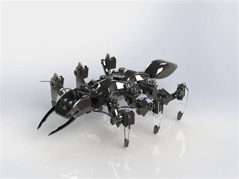 ant hexabot六足机械蚂蚁机器人3d数模图纸 stp igs格式