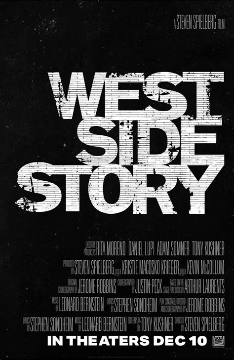 West Side Story Poster Movie Musical 11 X 17 2021 Spielberg Usa Sameday