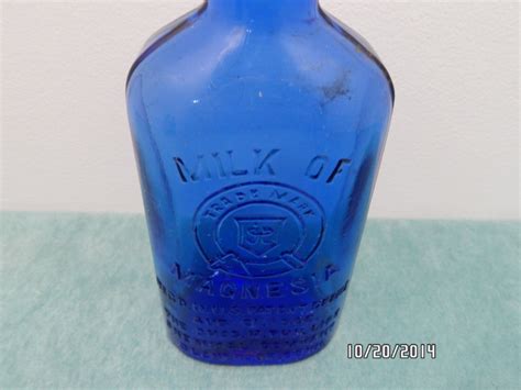 Antique Bottle Phillips Milk Of Magnesia Cobalt Blue Glass Pat Aug 21 1906