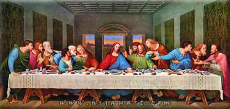 Lukisan Lukisan Perjamun Kudus - Leonardo Davinci (210x100cm) - JZ102