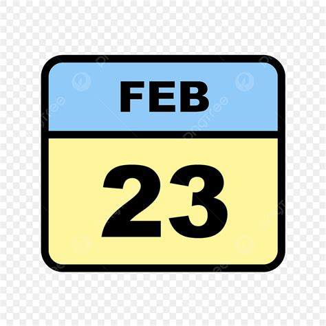 February For Calendars Clipart Png Images February 23rd Date On A