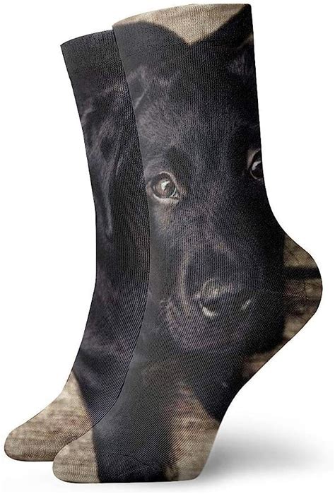 Black Labrador Puppy Retriever Dogs Crew Sock Women And Men Printed Sport