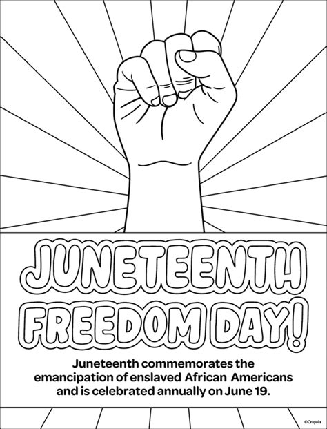 Juneteenth Freedom Day Coloring Page