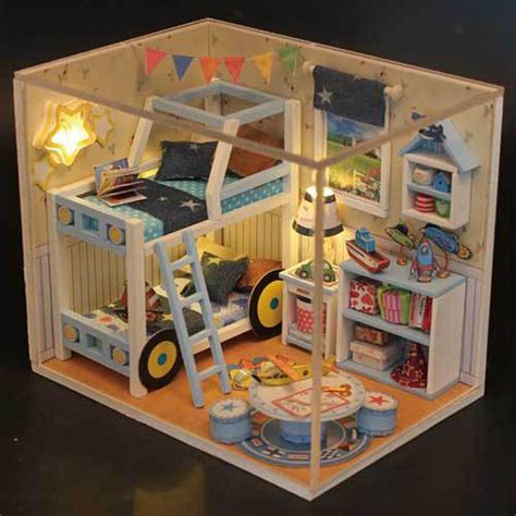 Diy Wooden Handcraft Dolls House Dollhouse Miniature Funiture Kit 12