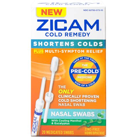 Zicam Cold Remedy Plus Multi Symptom Relief Nasal Swabs 20 Ct Allergy And Sinus Midway Iga
