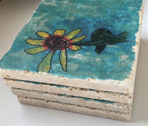Custom Coasters With Your Art Natural Stone Coaster Set Of 4 With Full