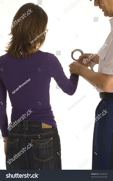 Young Woman Arrested Handcuffs Used Stockfoto 27644539 Shutterstock