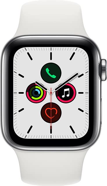 Apple Watch Series 5 40mm Silver Stainless White Sport 32 Gb From Atandt