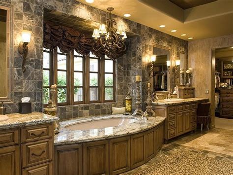 In a bathroom with a high ceiling and good natural lighting, a deep, inky wall color will look elegant. 136 best Tile and Granite Bathrooms images on Pinterest ...