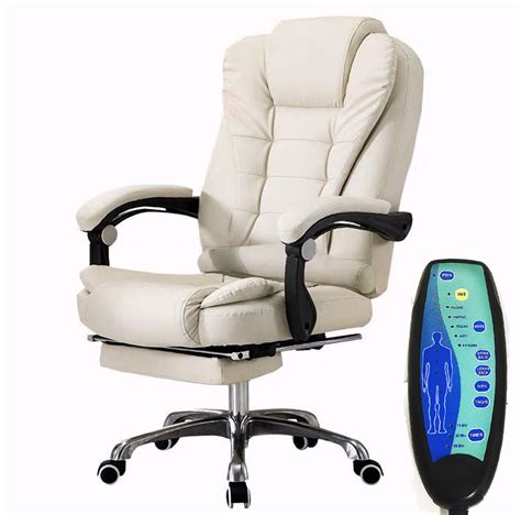 apex deluxe executive reclining office computer chair with foot rest and massager