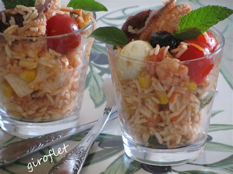 Salade de riz basmati aux petites pieuvres