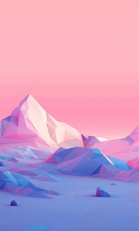 Minimalistic Polygon Mountain 1280x2120 Scenery Wallpaper Cute