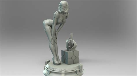 the stormtroopers pin up girl star wars 3d printed figure stl file digital movie character