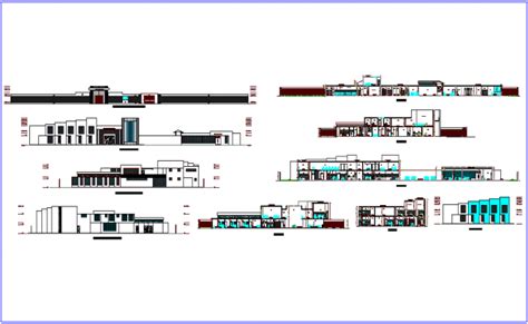 Elevation And Different Axis Section View For Clinic Dwg File Artofit