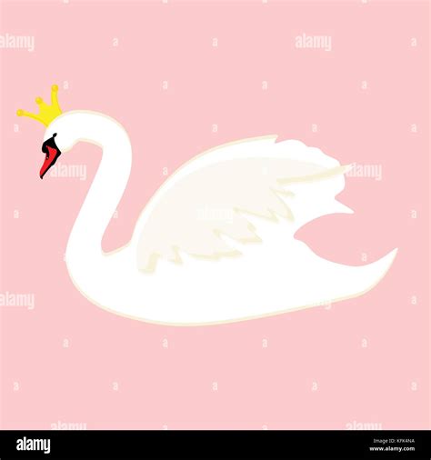 Vector Illustration Greeting Card Poster With Beautiful Swan Swan