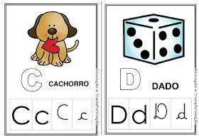 Alfabeto Cards Coloridos E Ilustrados Do Alfabeto Quatro Tipos De
