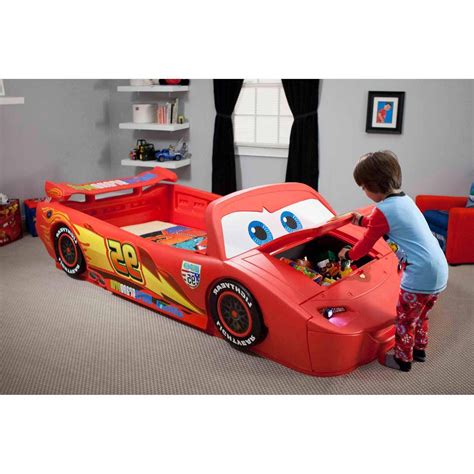 Our race car toddler bed makes the transition from a crib to a regular bed as easy as possible. cars toddler bed replacement stickers photo - 7 | Toddler ...