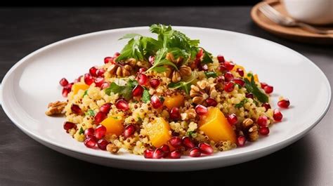 Premium Ai Image Quinoa Salad With Turmeric Pomegranate And