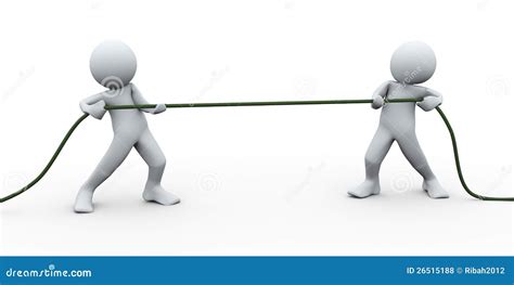 3d People Pulling Rope Stock Photo 26515188