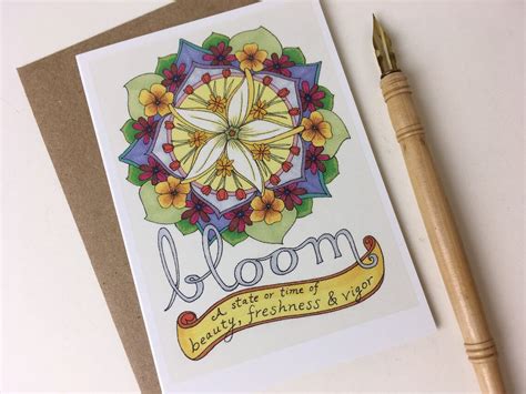 Bloom Cards 6 Pack Floral Cards Folded Greeting Cards And Etsy