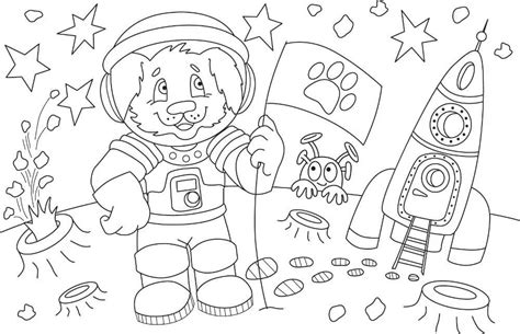 Conjunto De Astronautas De Color De Dibujos Animados Aislado En Blanco