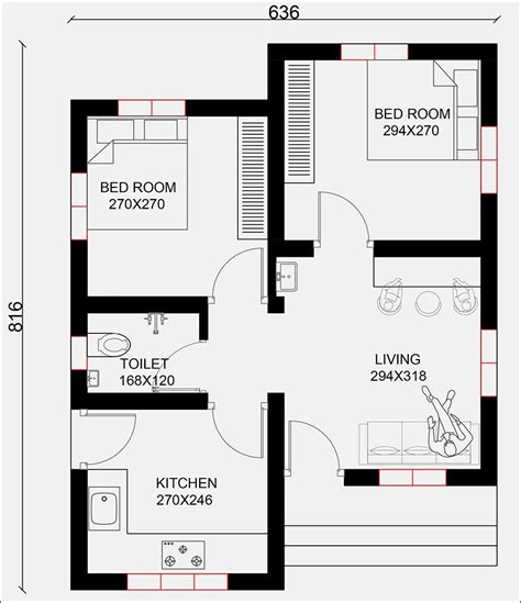 Row house plans in 500 sq ft. 500 Square Feet 2 Bedroom Contemporary Style Modern House ...