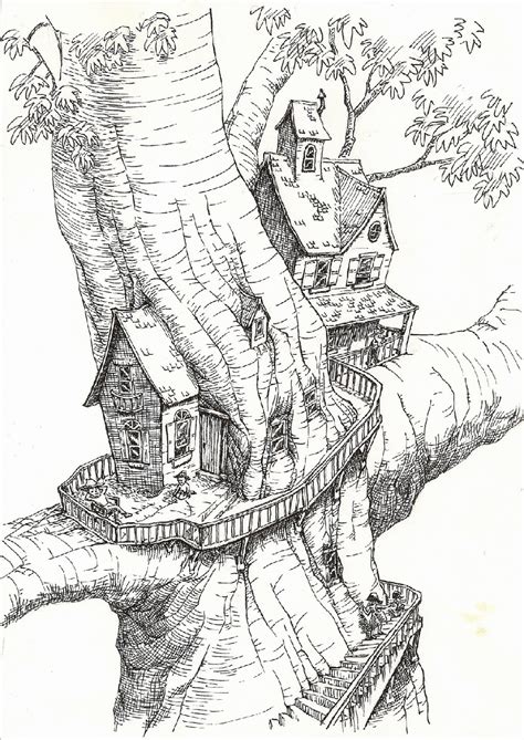 Printable tree house coloring pages. Free Tree House Coloring Pages - Coloring Home
