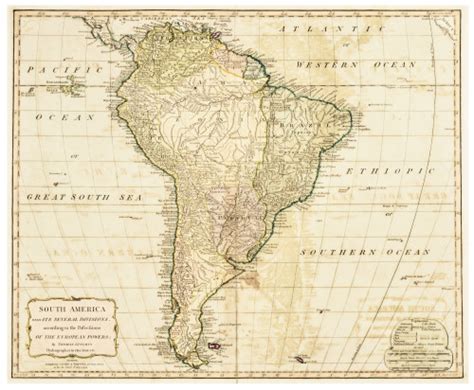 An Antique Map Of South America Dated 1794 By Thomas Kitchen Artzze
