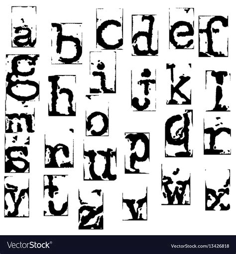 Old Typewriter Font Vintage Grunge Letters Vector Image