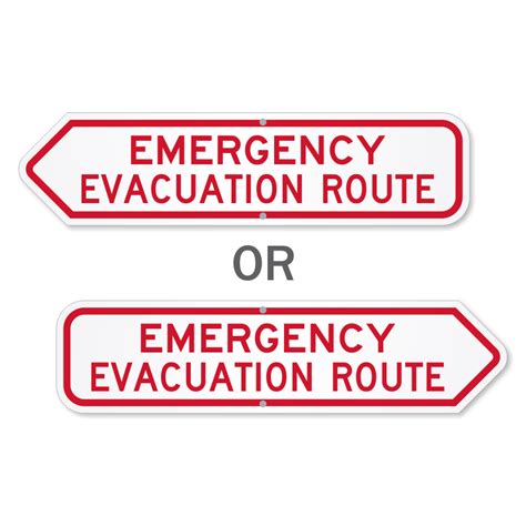 Emergency Evacuation Route Sign