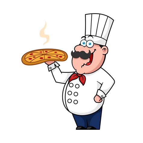 Cartoon Chef Holding Delicious Pizza 6941940 Vector Art At Vecteezy