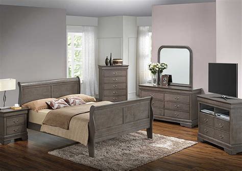 Grey Queen Sleigh Bedglory Furniture Furniture Sleigh Beds Queen