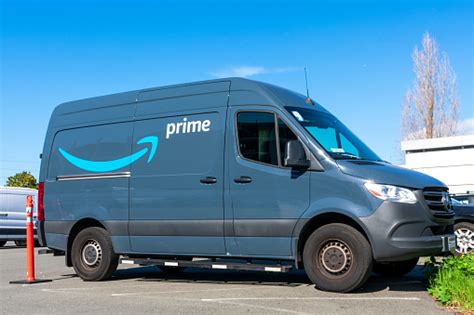 Official twitter page of amazon prime now. Amazon Prime Delivery Van Safely Parked Outdoor While Making Deliveries Products Ordered Online ...