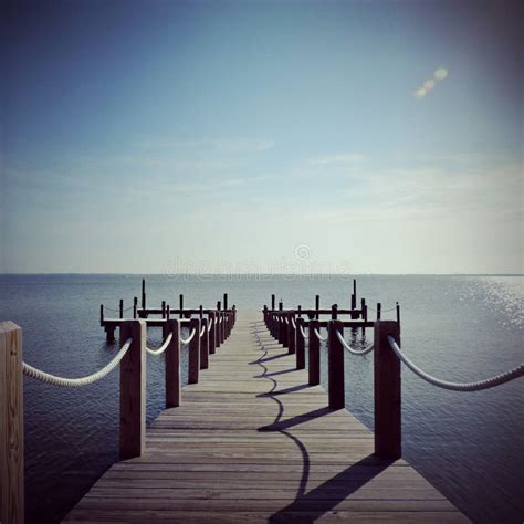Beautiful Dock On The Ocean Stock Photo Image 47594238