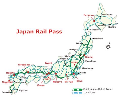 Jr Pass Rail Line Map Tipos De Passaporte Japão Transporte