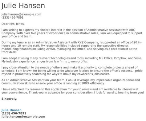Cover letter samples and templates to inspire your next application. Executive assistant Cover Letter Sample | Cover letter ...