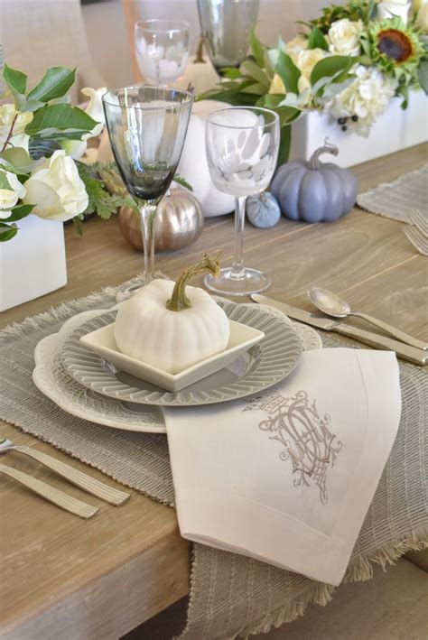 Fifty Shades Of Grey And White Fall Tablescape Home With Holliday