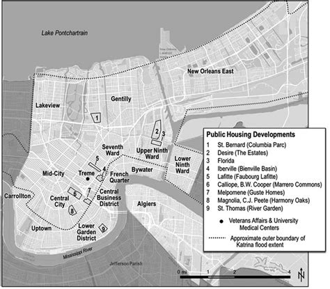 1 Map Of Orleans Parish La Showing Neighborhoods And The Locations Of Download Scientific