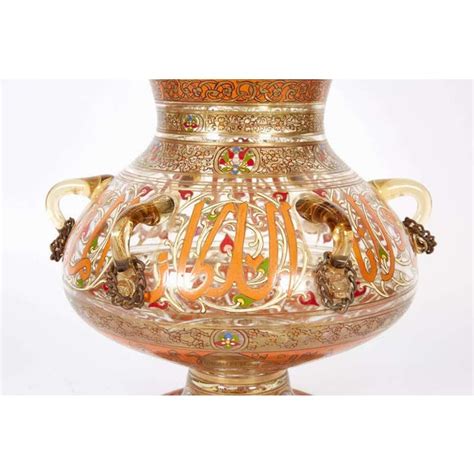 French Enameled Mamluk Revival Glass Mosque Lamp By Philippe Joseph Brocard Chairish